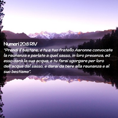 Picture 02 - Numeri 20:8 RIV - “Prendi il bastone; e tu e tuo fratello Aaronne - Bible Verse Picture