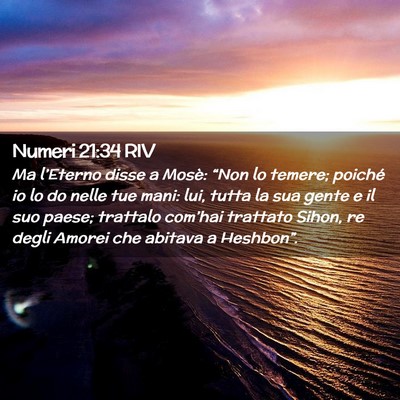 Picture 02 - Numeri 21:34 RIV - Ma l’Eterno disse a Mosè: “Non lo temere; - Bible Verse Picture