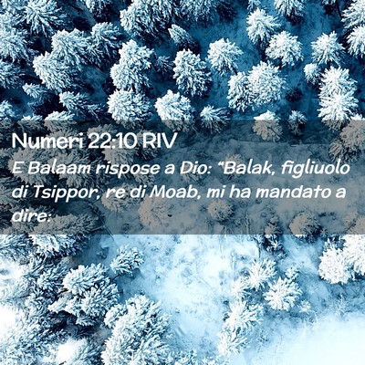 Picture 02 - Numeri 22:10 RIV - E Balaam rispose a Dio: “Balak, figliuolo di - Bible Verse Picture