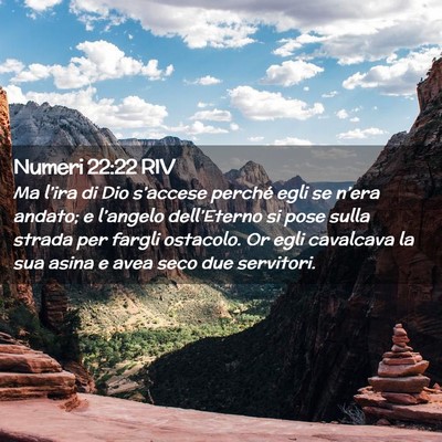 Picture 02 - Numeri 22:22 RIV - Ma l’ira di Dio s’accese perché egli se - Bible Verse Picture