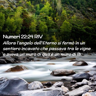 Picture 02 - Numeri 22:24 RIV - Allora l’angelo dell’Eterno si fermò in un - Bible Verse Picture