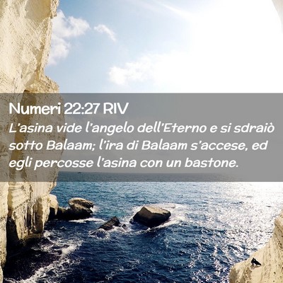Picture 02 - Numeri 22:27 RIV - L’asina vide l’angelo dell’Eterno e si - Bible Verse Picture