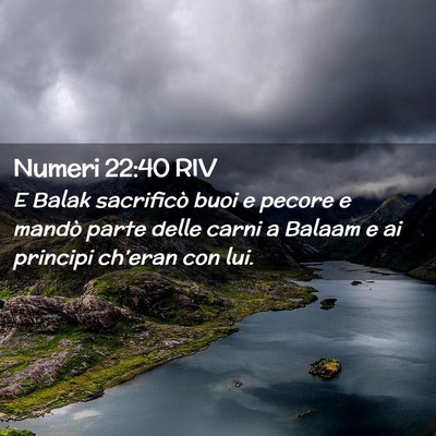 Picture 02 - Numeri 22:40 RIV - E Balak sacrificò buoi e pecore e mandò parte - Bible Verse Picture