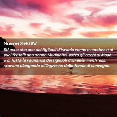 Picture 02 - Numeri 25:6 RIV - Ed ecco che uno dei figliuoli d’Israele venne e - Bible Verse Picture