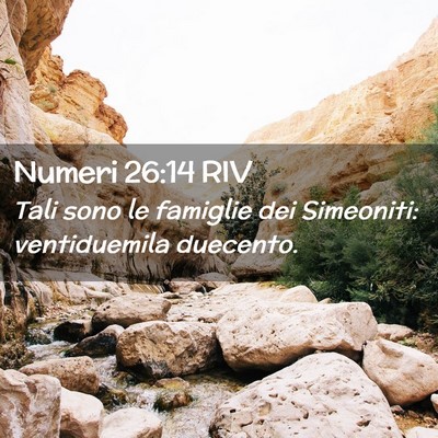 Picture 02 - Numeri 26:14 RIV - Tali sono le famiglie dei Simeoniti: ventiduemila - Bible Verse Picture