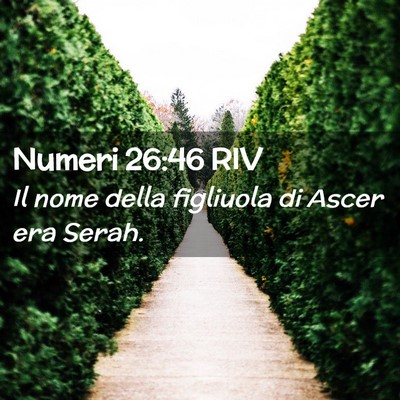 Picture 02 - Numeri 26:46 RIV - Il nome della figliuola di Ascer era - Bible Verse Picture