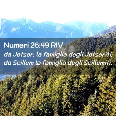 Picture 02 - Numeri 26:49 RIV - da Jetser, la famiglia degli Jetseriti; da - Bible Verse Picture
