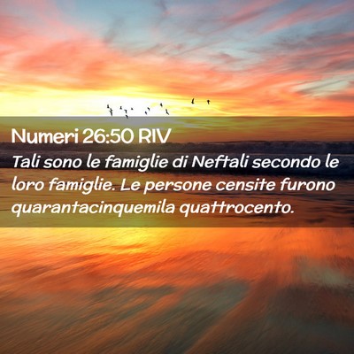 Picture 02 - Numeri 26:50 RIV - Tali sono le famiglie di Neftali secondo le loro - Bible Verse Picture