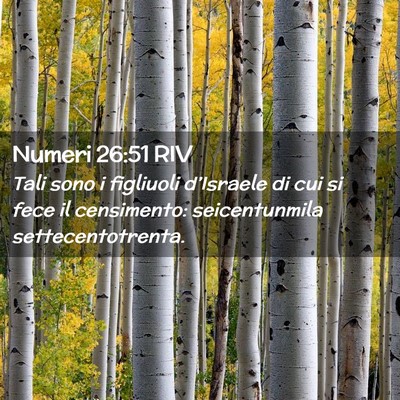 Picture 02 - Numeri 26:51 RIV - Tali sono i figliuoli d’Israele di cui si fece - Bible Verse Picture