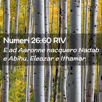 Picture 02 - Numeri 26:60 RIV - E ad Aaronne nacquero Nadab e Abihu, Eleazar e - Bible Verse Picture