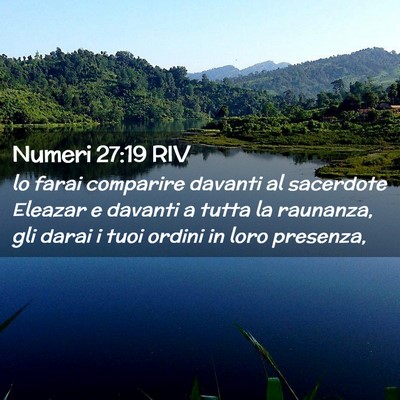 Picture 02 - Numeri 27:19 RIV - lo farai comparire davanti al sacerdote Eleazar e - Bible Verse Picture