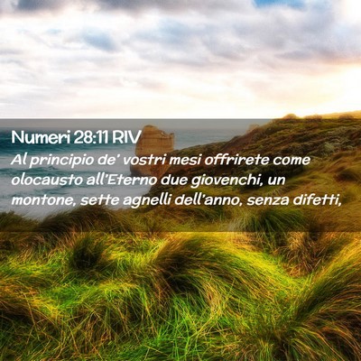 Picture 02 - Numeri 28:11 RIV - Al principio de’ vostri mesi offrirete come - Bible Verse Picture