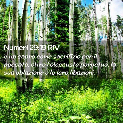 Picture 02 - Numeri 29:19 RIV - e un capro come sacrifizio per il peccato, oltre - Bible Verse Picture