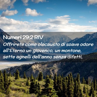 Picture 02 - Numeri 29:2 RIV - Offrirete come olocausto di soave odore - Bible Verse Picture