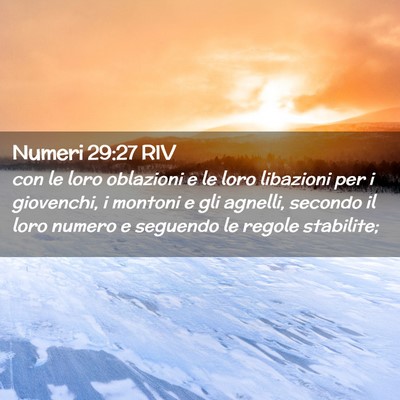 Picture 02 - Numeri 29:27 RIV - con le loro oblazioni e le loro libazioni per i - Bible Verse Picture