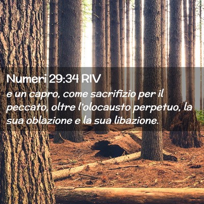 Picture 02 - Numeri 29:34 RIV - e un capro, come sacrifizio per il peccato, oltre - Bible Verse Picture