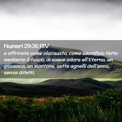 Picture 02 - Numeri 29:36 RIV - e offrirete come olocausto, come sacrifizio fatto - Bible Verse Picture