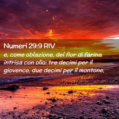 Picture 02 - Numeri 29:9 RIV - e, come oblazione, del fior di farina intrisa con - Bible Verse Picture