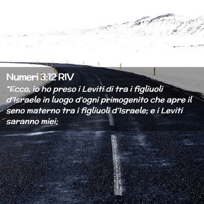 Picture 02 - Numeri 3:12 RIV - “Ecco, io ho preso i Leviti di tra i figliuoli - Bible Verse Picture