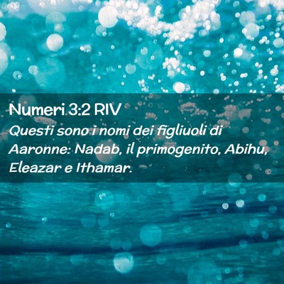 Picture 02 - Numeri 3:2 RIV - Questi sono i nomi dei figliuoli di Aaronne: - Bible Verse Picture