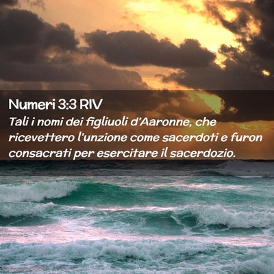 Picture 02 - Numeri 3:3 RIV - Tali i nomi dei figliuoli d’Aaronne, che - Bible Verse Picture