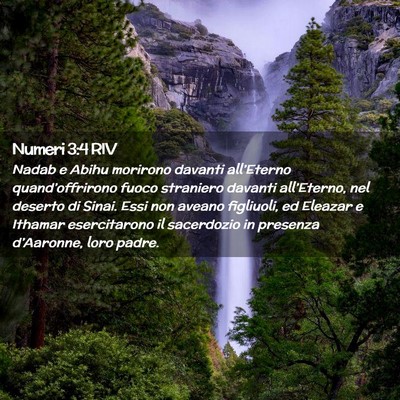 Picture 02 - Numeri 3:4 RIV - Nadab e Abihu morirono davanti all’Eterno - Bible Verse Picture