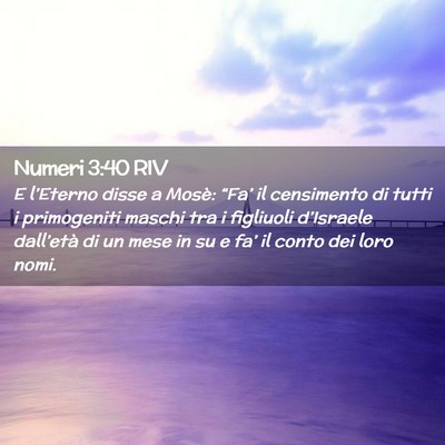Picture 02 - Numeri 3:40 RIV - E l’Eterno disse a Mosè: “Fa’ il - Bible Verse Picture
