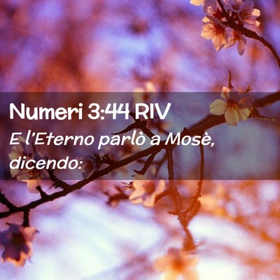 Picture 02 - Numeri 3:44 RIV - E l’Eterno parlò a Mosè, - Bible Verse Picture