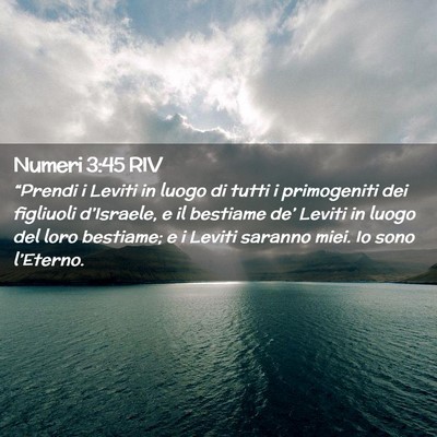Picture 02 - Numeri 3:45 RIV - “Prendi i Leviti in luogo di tutti i - Bible Verse Picture