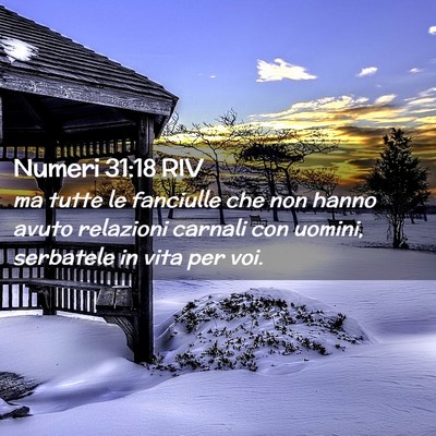 Picture 02 - Numeri 31:18 RIV - ma tutte le fanciulle che non hanno avuto - Bible Verse Picture
