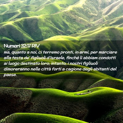 Picture 02 - Numeri 32:17 RIV - ma, quanto a noi, ci terremo pronti, in armi, per - Bible Verse Picture