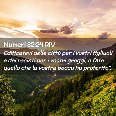 Picture 02 - Numeri 32:24 RIV - Edificatevi delle città per i vostri figliuoli e - Bible Verse Picture