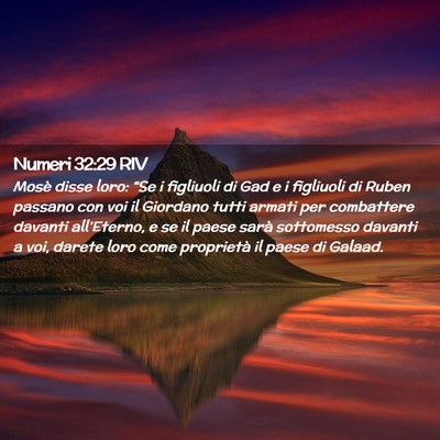 Picture 02 - Numeri 32:29 RIV - Mosè disse loro: “Se i figliuoli di Gad e i - Bible Verse Picture