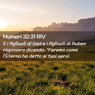 Picture 02 - Numeri 32:31 RIV - E i figliuoli di Gad e i figliuoli di Ruben - Bible Verse Picture