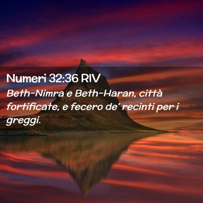 Picture 02 - Numeri 32:36 RIV - Beth-Nimra e Beth-Haran, città fortificate, e - Bible Verse Picture