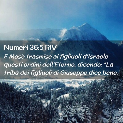 Picture 02 - Numeri 36:5 RIV - E Mosè trasmise ai figliuoli d’Israele questi - Bible Verse Picture