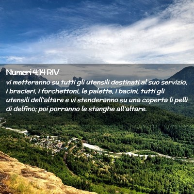 Picture 02 - Numeri 4:14 RIV - vi metteranno su tutti gli utensili destinati al - Bible Verse Picture