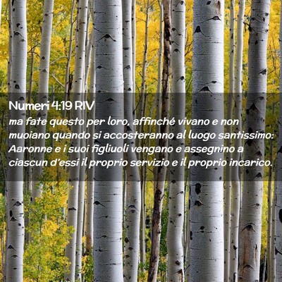 Picture 02 - Numeri 4:19 RIV - ma fate questo per loro, affinché vivano e non - Bible Verse Picture