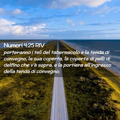 Picture 02 - Numeri 4:25 RIV - porteranno i teli del tabernacolo e la tenda di - Bible Verse Picture
