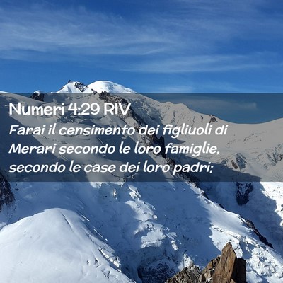 Picture 02 - Numeri 4:29 RIV - Farai il censimento dei figliuoli di Merari - Bible Verse Picture
