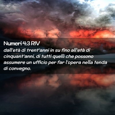 Picture 02 - Numeri 4:3 RIV - dall’età di trent’anni in su fino all’età - Bible Verse Picture