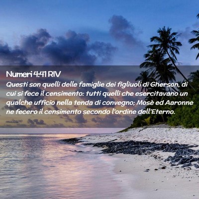 Picture 02 - Numeri 4:41 RIV - Questi son quelli delle famiglie dei figliuoli di - Bible Verse Picture