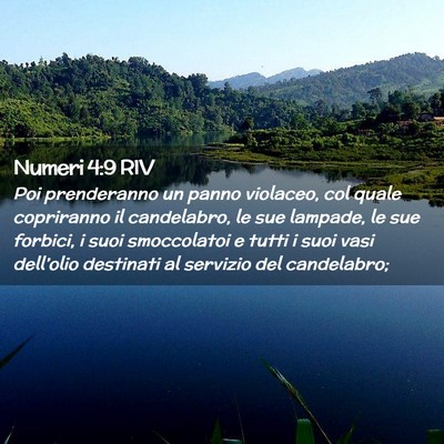 Picture 02 - Numeri 4:9 RIV - Poi prenderanno un panno violaceo, col quale - Bible Verse Picture
