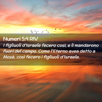 Picture 02 - Numeri 5:4 RIV - I figliuoli d’Israele fecero così, e li - Bible Verse Picture