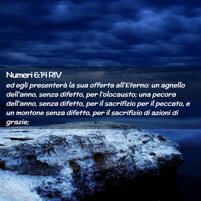 Picture 02 - Numeri 6:14 RIV - ed egli presenterà la sua offerta all’Eterno: - Bible Verse Picture