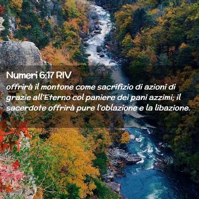 Picture 02 - Numeri 6:17 RIV - offrirà il montone come sacrifizio di azioni di - Bible Verse Picture