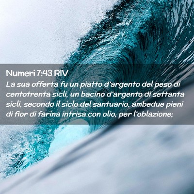 Picture 02 - Numeri 7:43 RIV - La sua offerta fu un piatto d’argento del peso - Bible Verse Picture