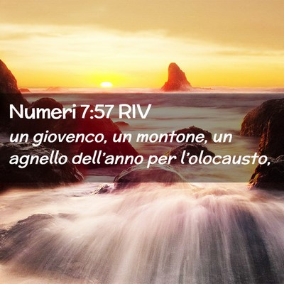 Picture 02 - Numeri 7:57 RIV - un giovenco, un montone, un agnello dell’anno - Bible Verse Picture