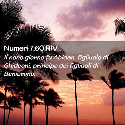 Picture 02 - Numeri 7:60 RIV - Il nono giorno fu Abidan, figliuolo di Ghideoni, - Bible Verse Picture