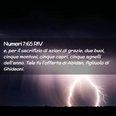 Picture 02 - Numeri 7:65 RIV - e, per il sacrifizio di azioni di grazie, due - Bible Verse Picture